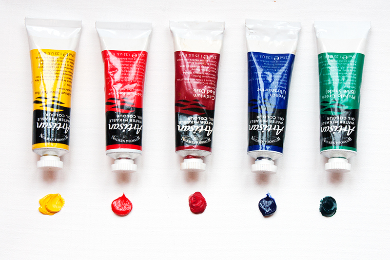 Winsor & Newton Artisan tubes with colour splodges