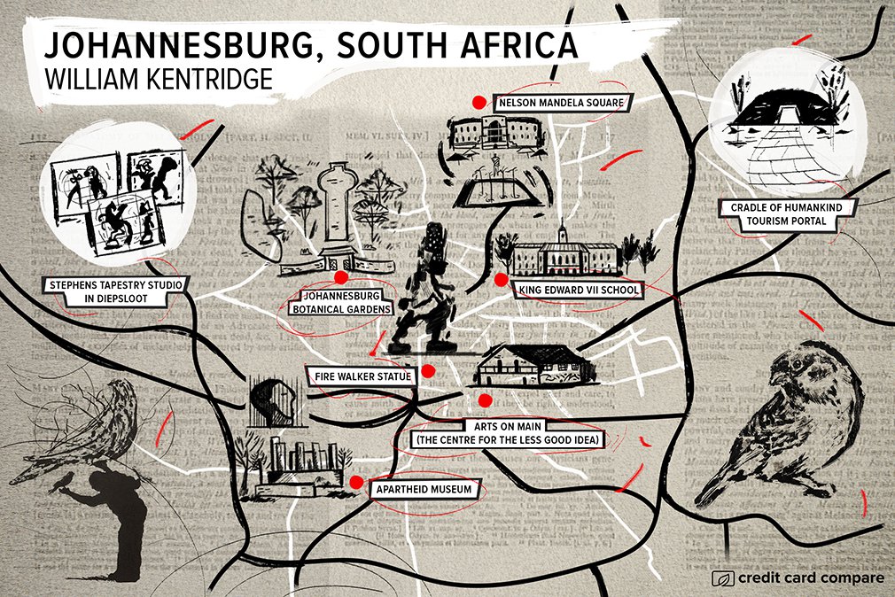 William Kentridge johannesburg map