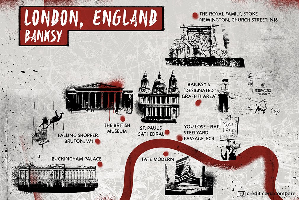 banksy london map