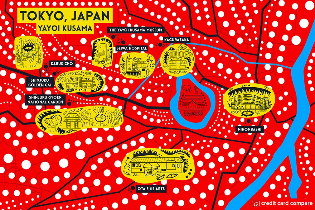 Yayoi Kusama tokyo map