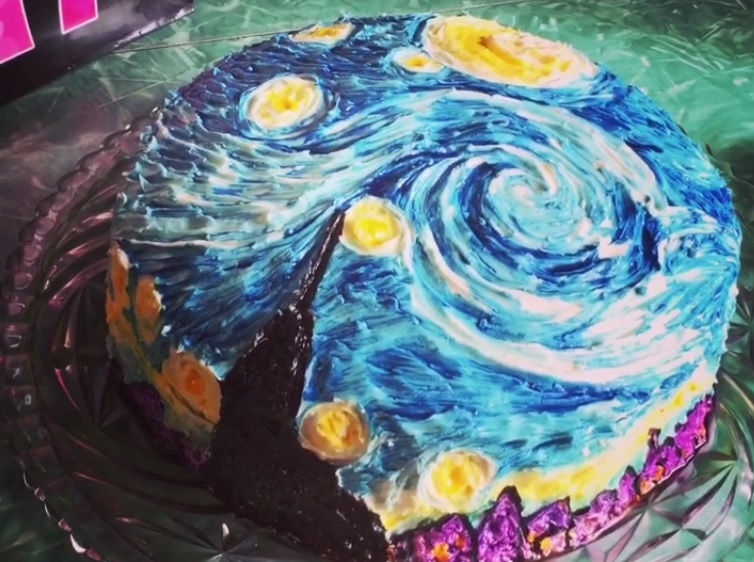 Starry Night Birthday Cake