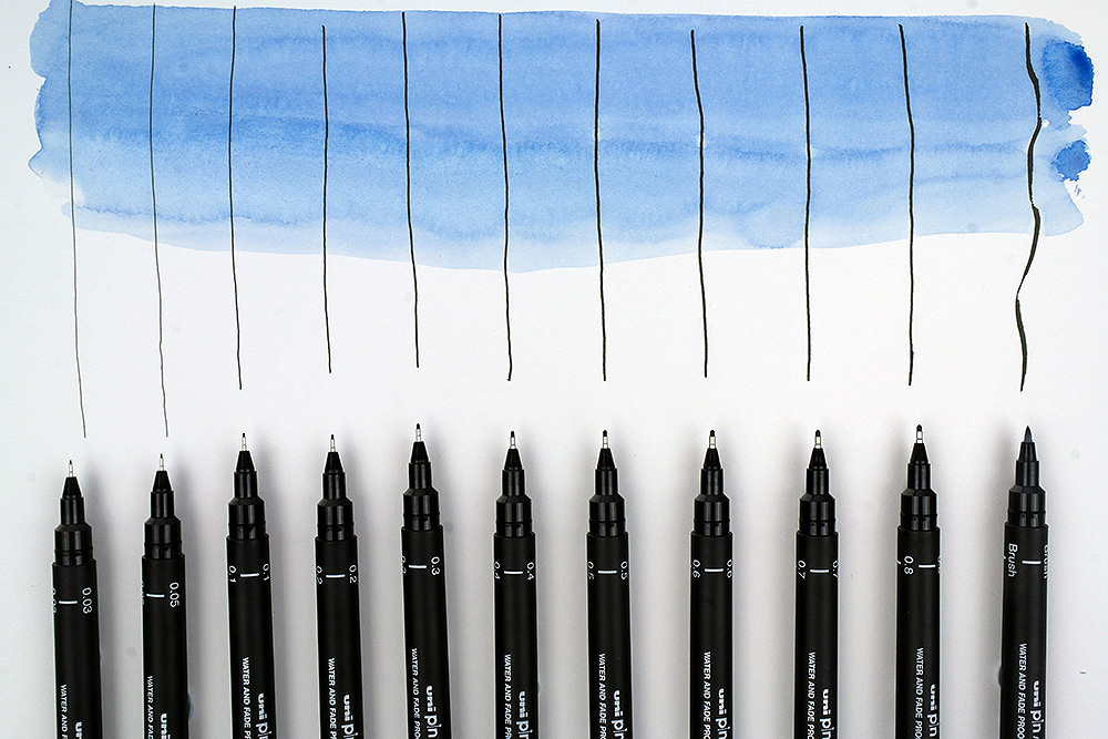 Uni Pin Fineliner Drawing Pen - Sketching Set - Black, Dark Gray, Light  Gray, Sepia - 0.1/0.5mm - Set of 9