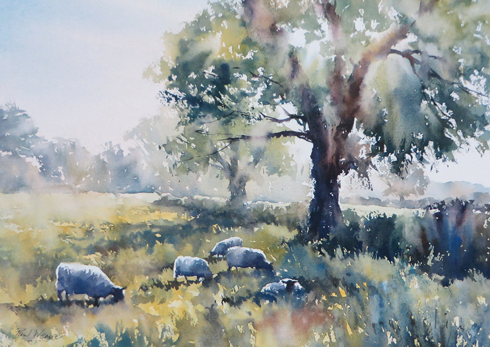 Summer Pasture, Gloucestershire, Watercolour Tutorial by Paul Weaver