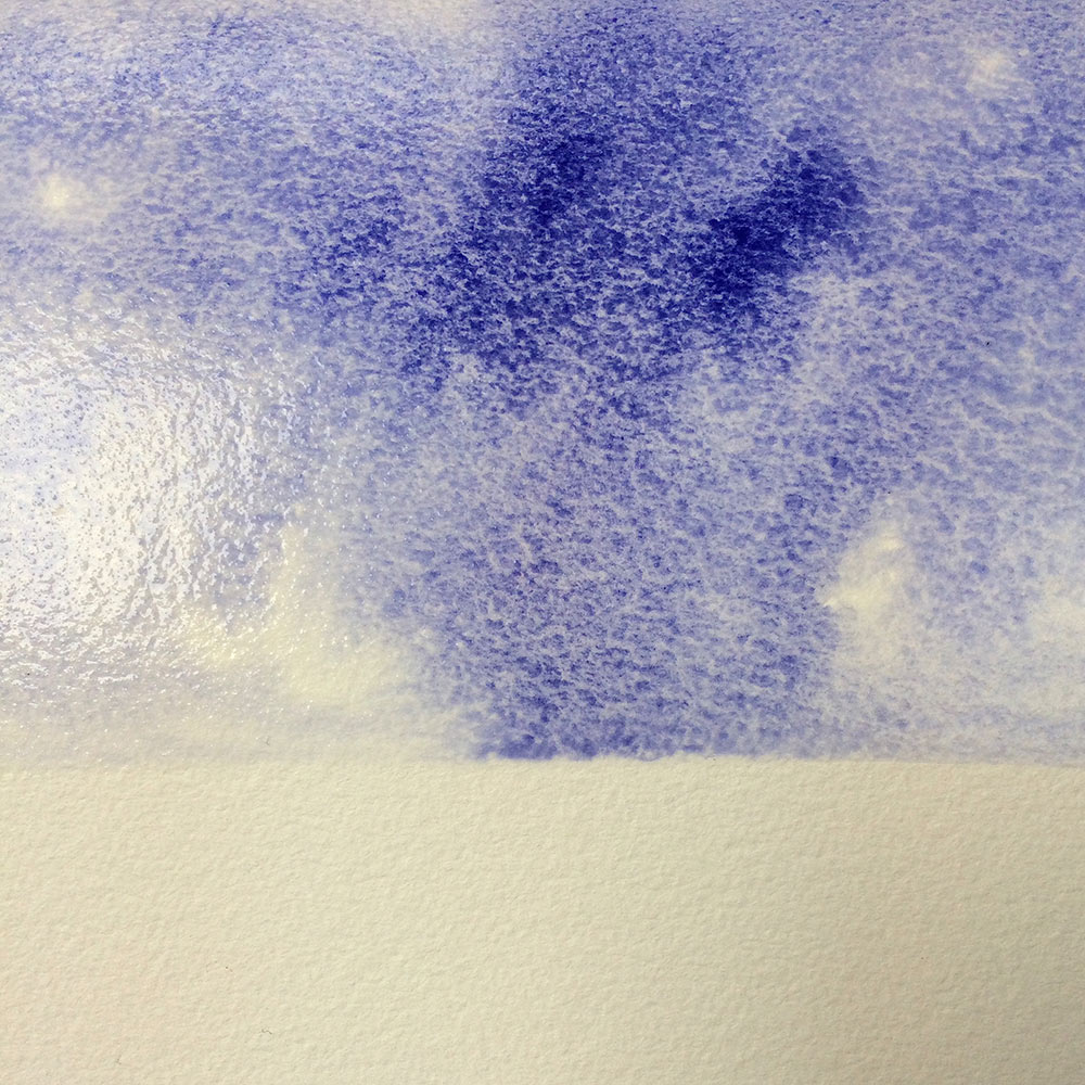 Watercolour paper with wash of Smalt on it.