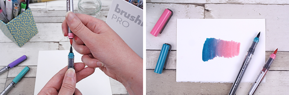 Karin Brushmarker PRO Pens Mixing Colour by touching tips