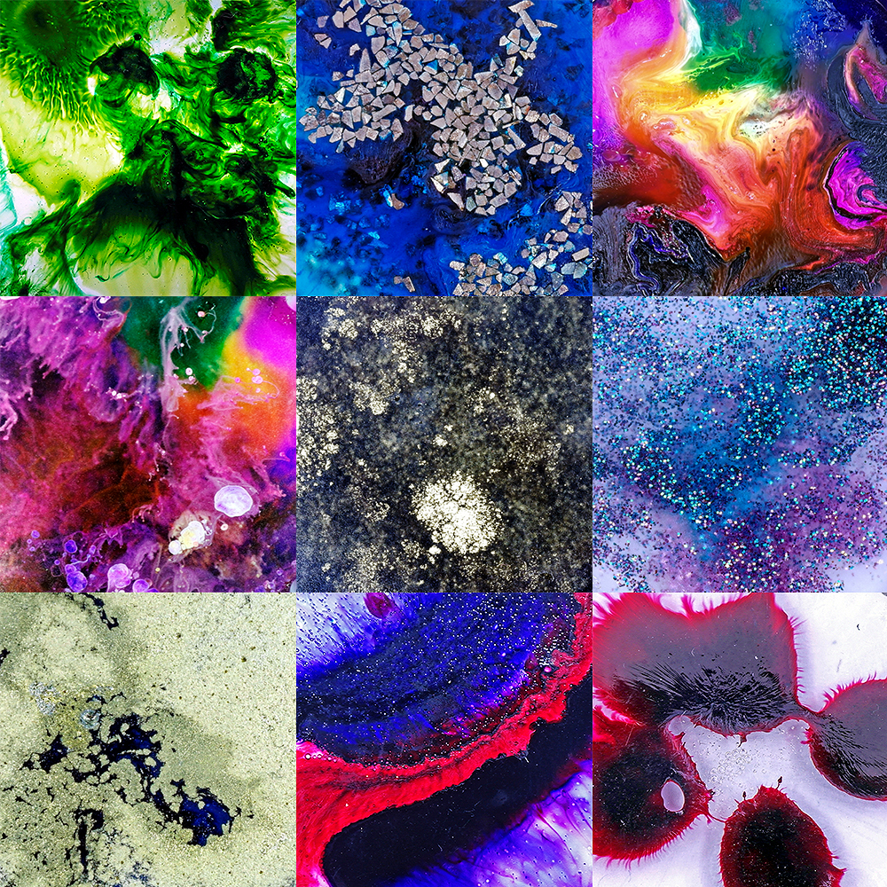 Examples of Pinata Alcohol Ink used in Epoxy Resin