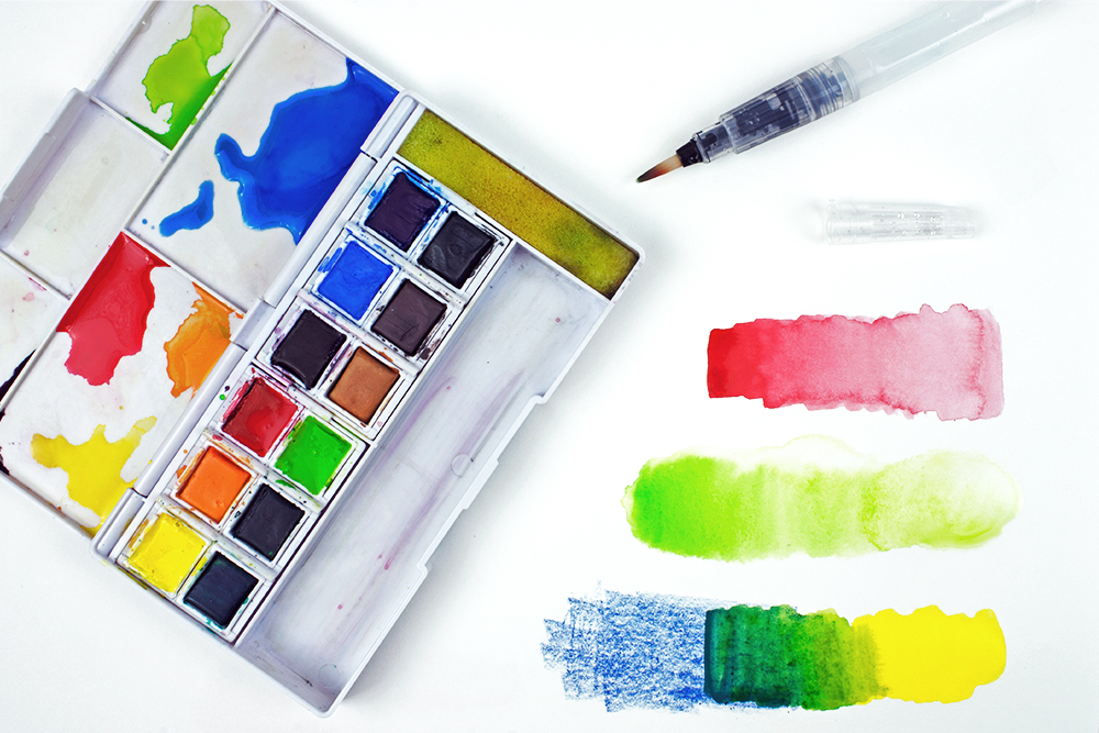 Intermixing Inktense Paint Pans and Inktense pencils and blocks