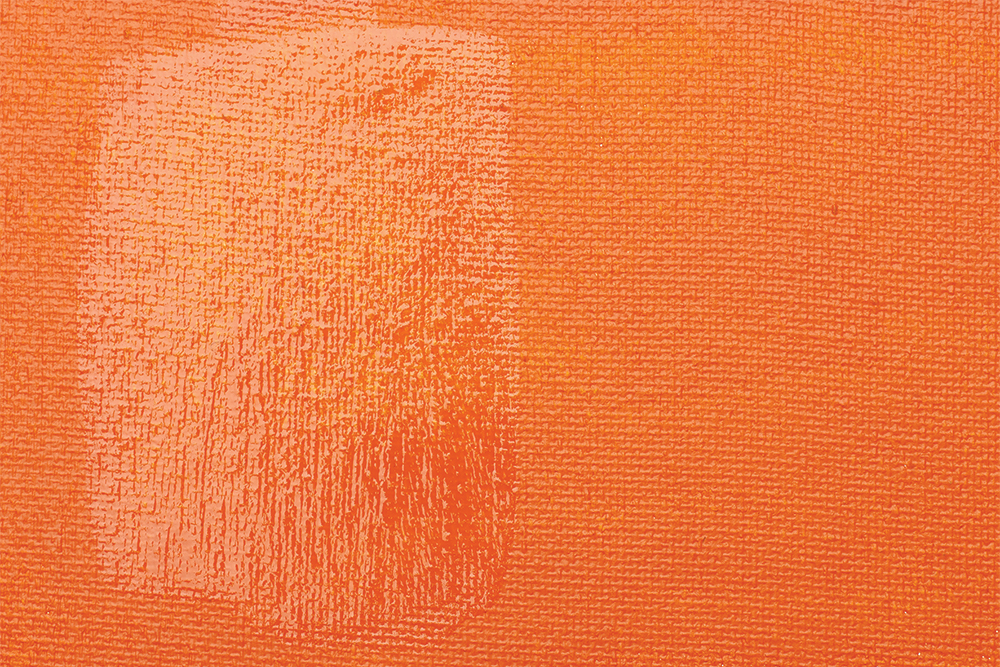 Artists' Gloss Varnish on a canvas painted orange
