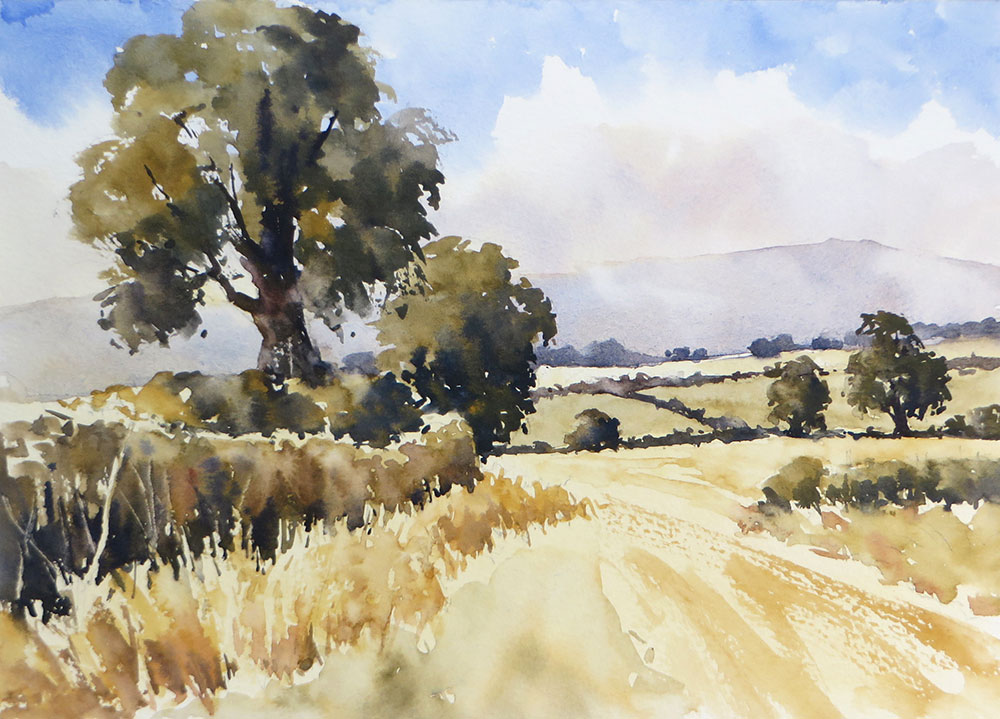 Late Summer Landscape Watercolour, Step By Oil Painting Landscape Tutorials For Beginners