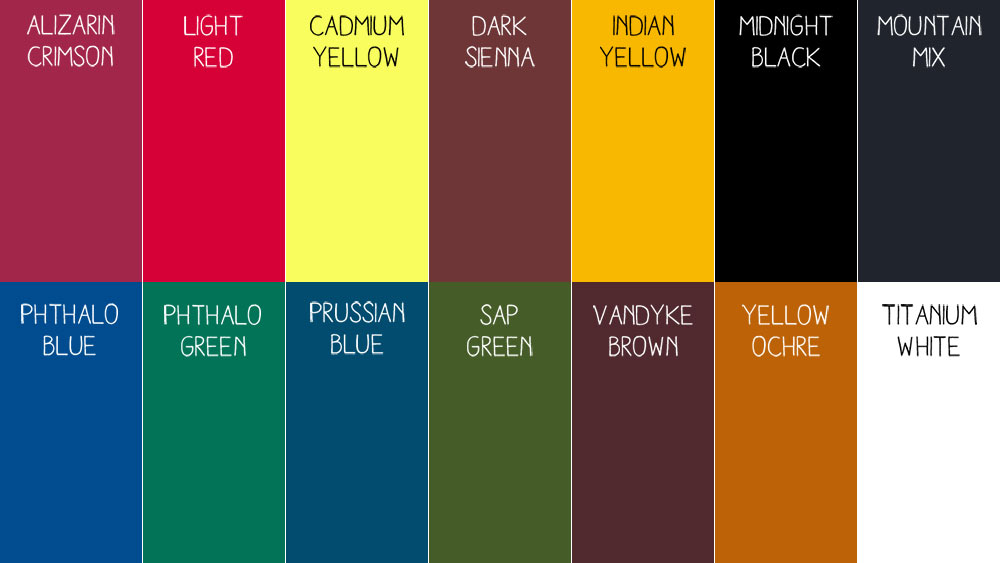 Bob ross oil paint colors