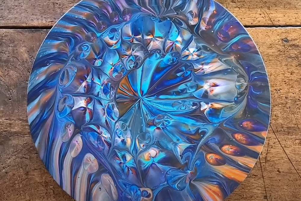 Acrylic Poured Painting Colander Pour Finished Artwork