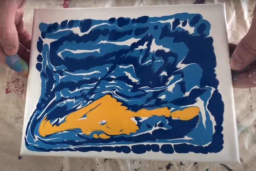 Acrylic Poured Painting Traditional Pour Step 2