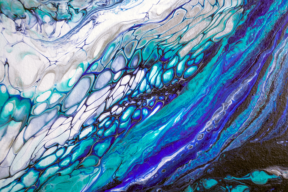 Art & Collectibles Acrylic Acrylic Pour Fine Line Abstract Art Line Art ...