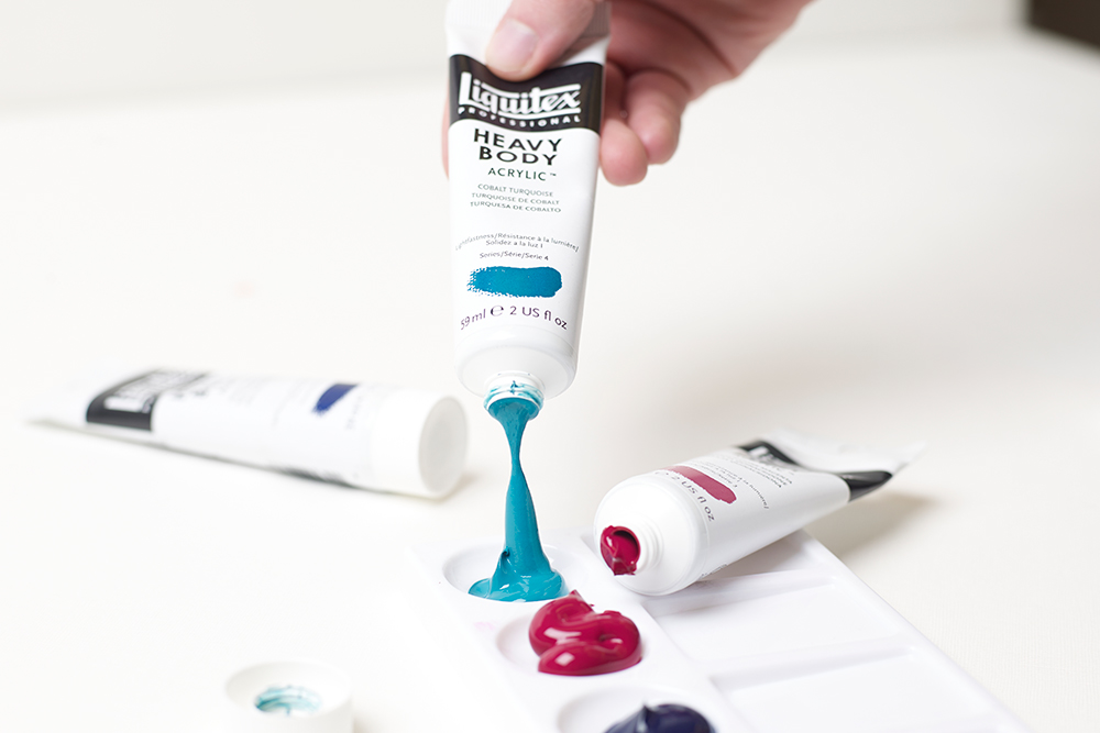 Liquitex Professional Heavy Body Acrylic in a white plastic palette