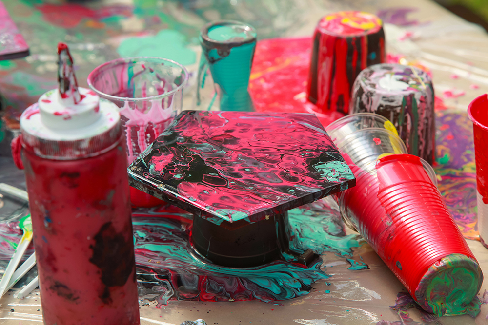 Make Paint Pour Art, Online class & kit