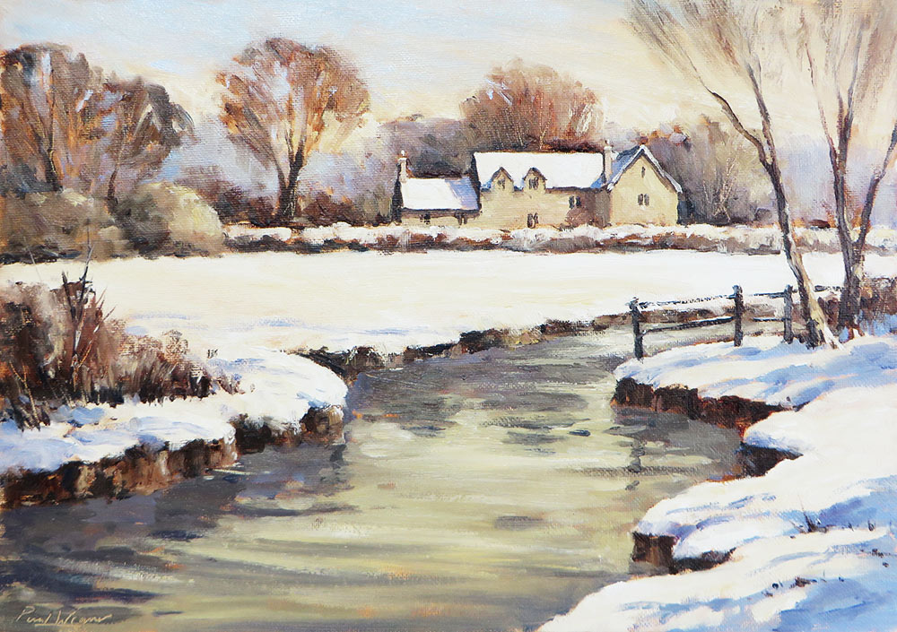 ‘Cotswold Winter River’ – Alla Prima painting Tutorial in Water Soluble Oils