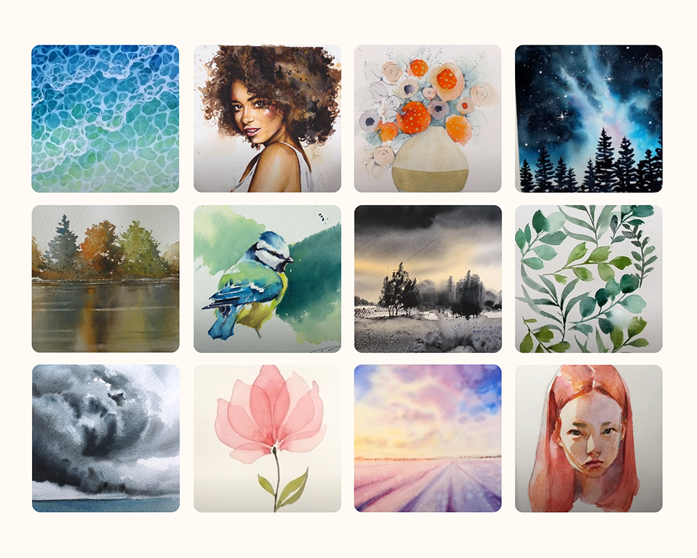 Watercolour Painting Ideas - 12 Curated Video Tutorials