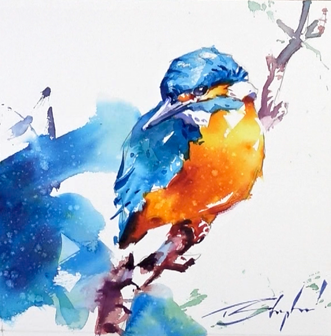 Watercolour Kingfisher Tutorial