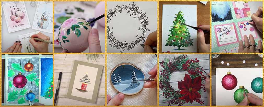 Christmas Art Ideas – 10 Video Tutorials & Demonstrations