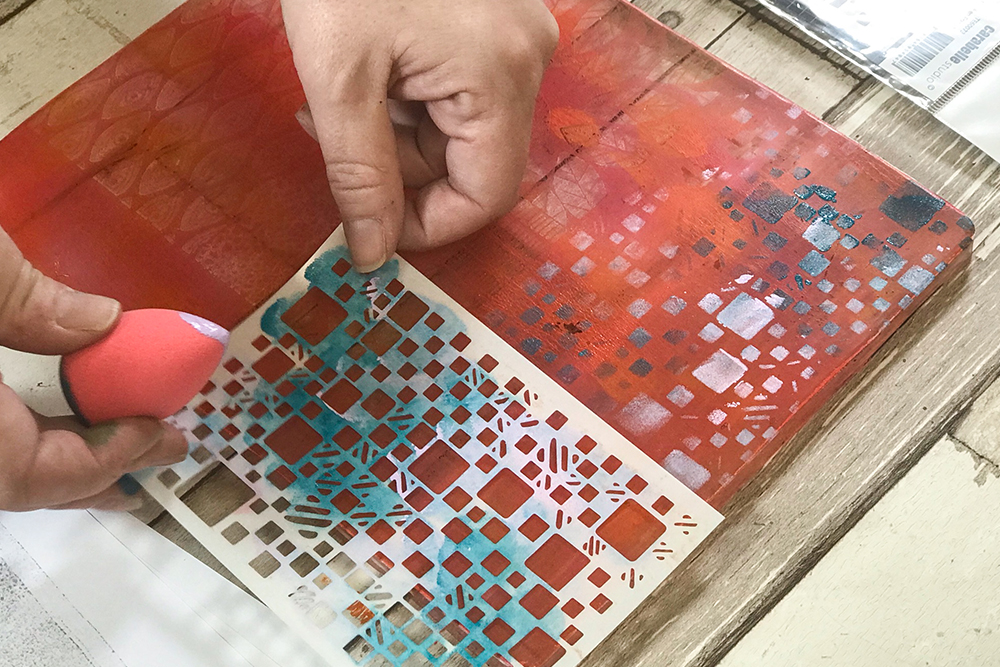 Monoprinting with a Gel Press Gel Printing Plate - Step Two: Adding Texture with Accessories