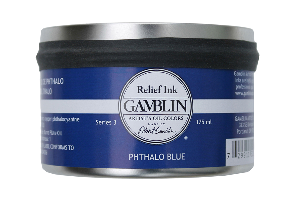 Gamblin Relief Ink is available in 175ml sealed tubs.