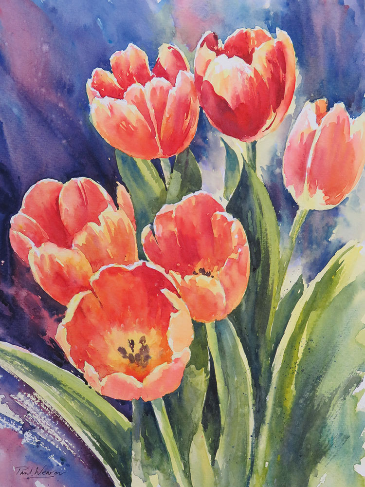 Spring Tulips Watercolour Tutorial