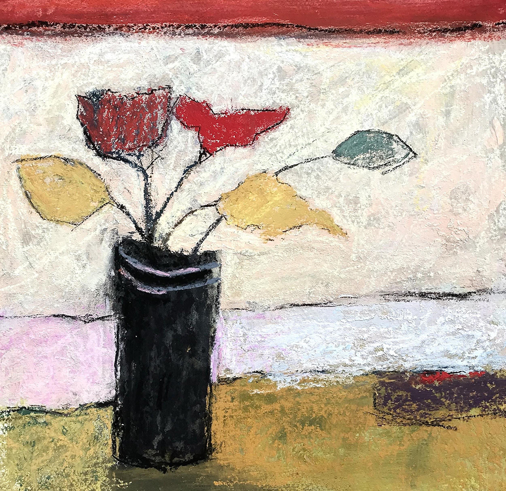 Malcolm Taylor - Black Vase (soft pastel on paper)