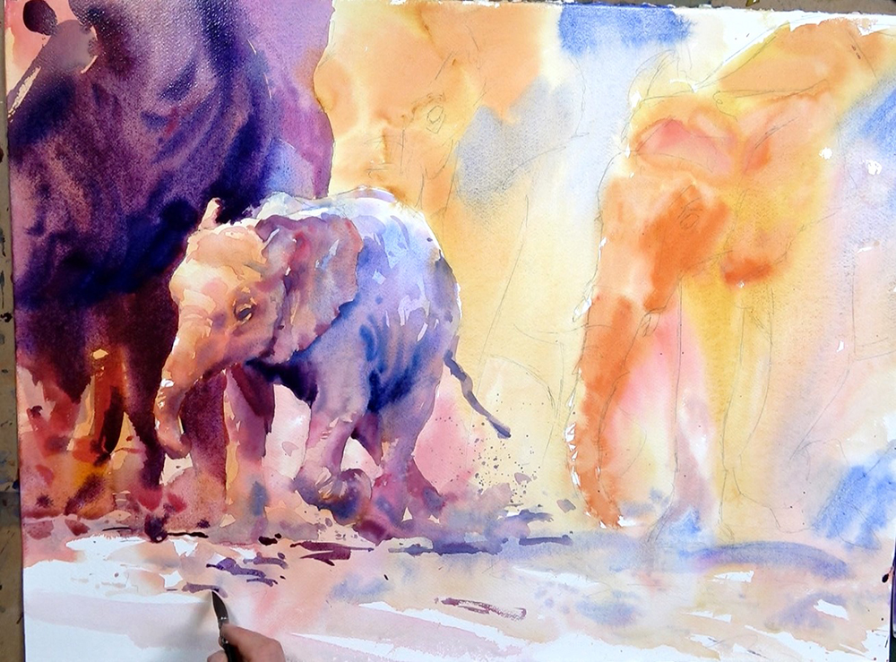 Elephant Watercolour Tutorial Step Three