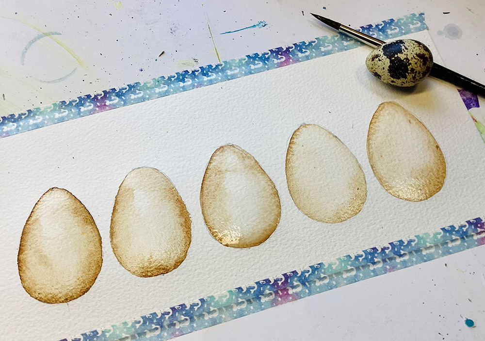 Image of eggshells painted