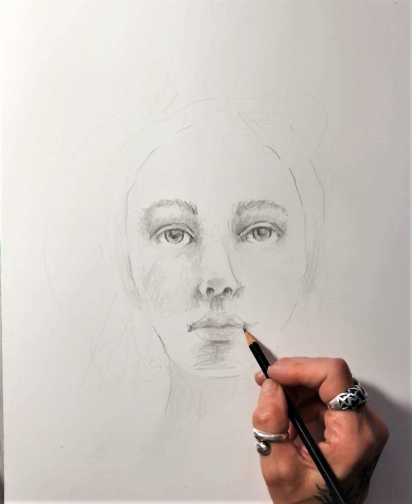 Step 2 - Image of dark tones being re-established