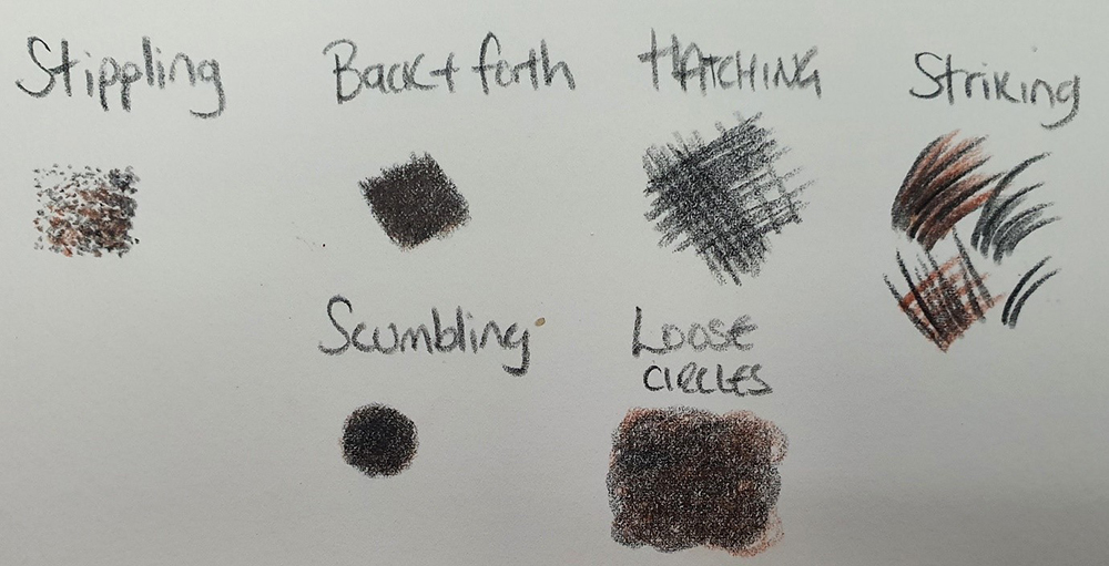 Image of different pencil strokes