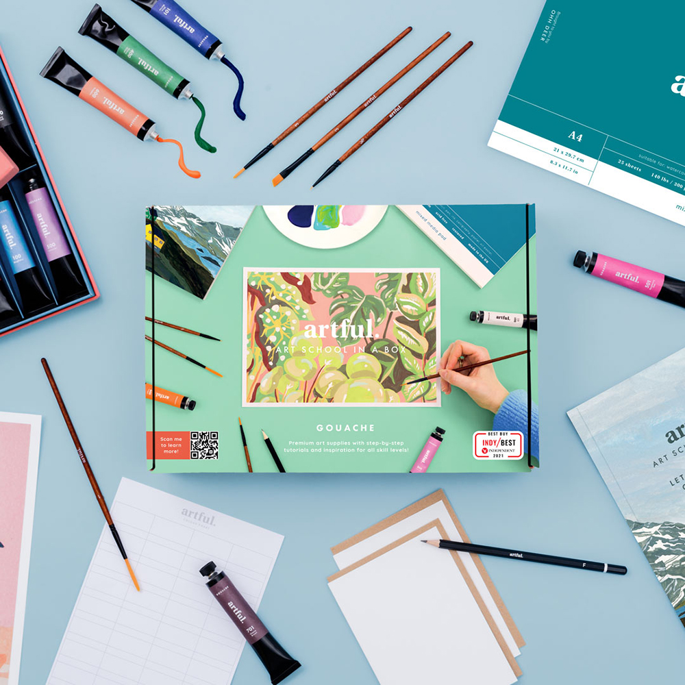 Artful Let's Learn Gouache Starter Box lifestyle photo