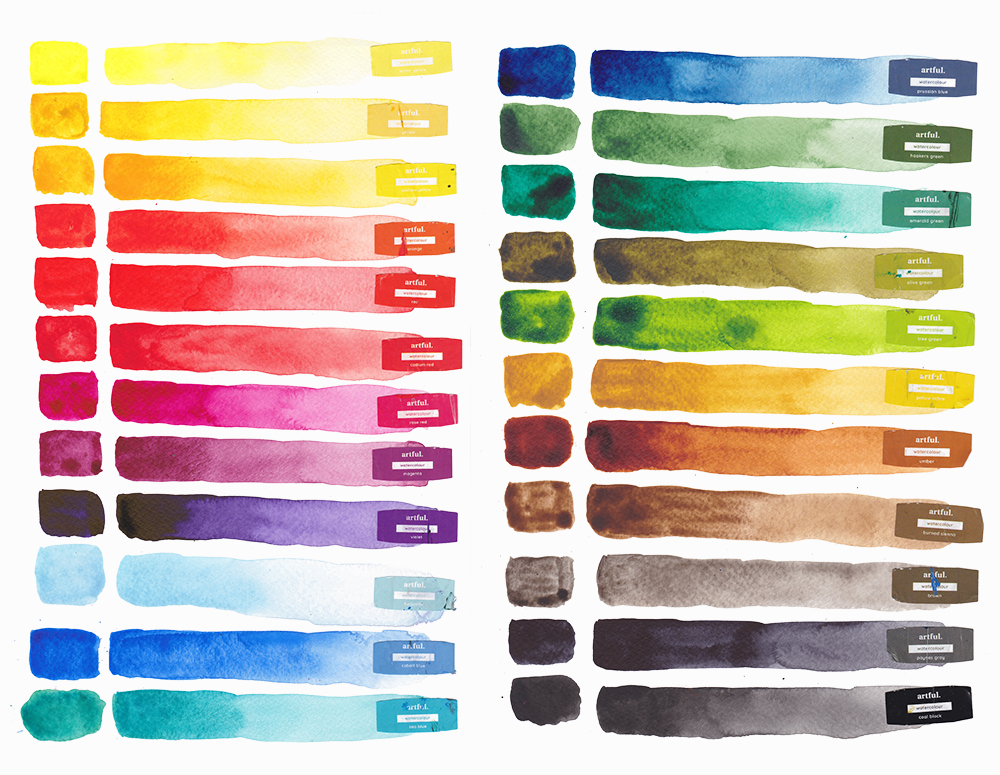 Artful Let's Learn Watercolour Paint Swatches