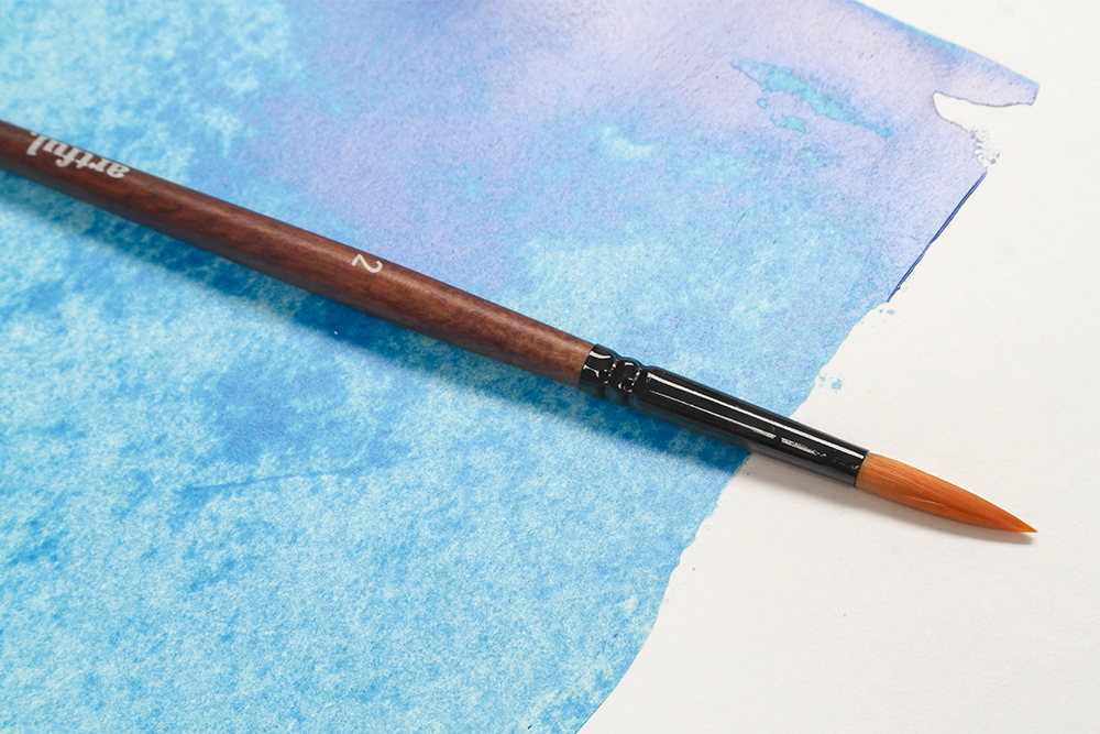 Detail shot of an Artful Size 2 round brush from the Let's Learn Screen Printing Set