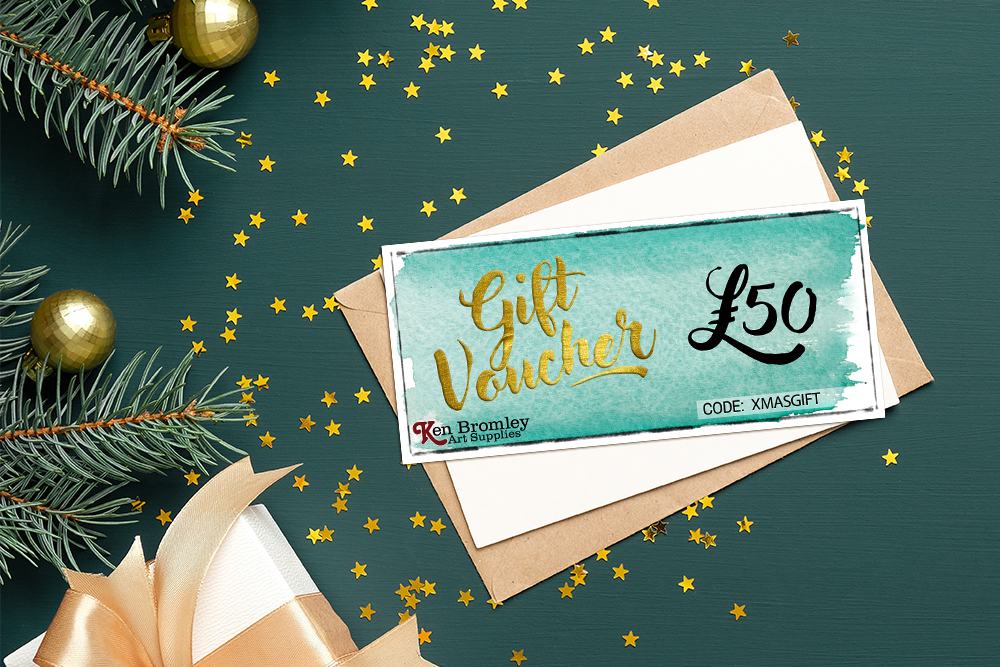 Gift Voucher on Christmas Background