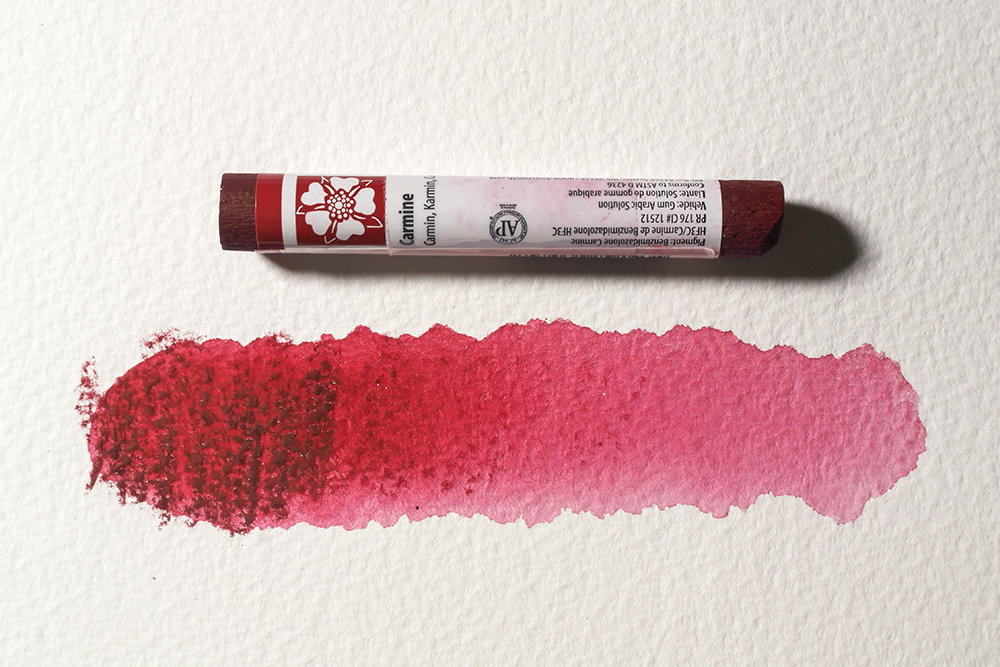 Daniel Smith Extra Fine Watercolour Stick Carmine with painted swatch 284670062