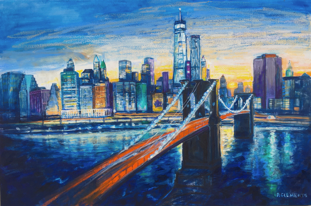 Patricia Clements - New York Freedom Tower finished painting