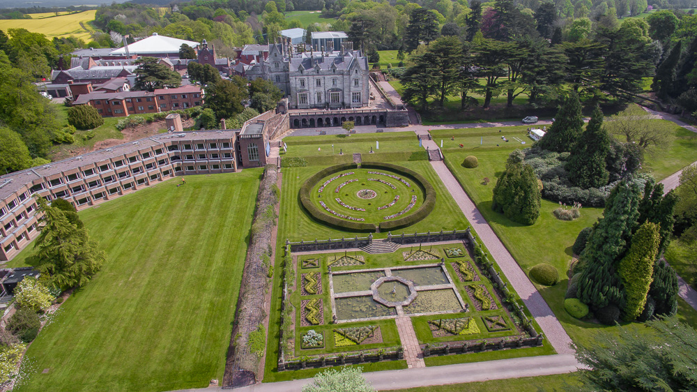 Aerial View over Lilleshall Hall grounds