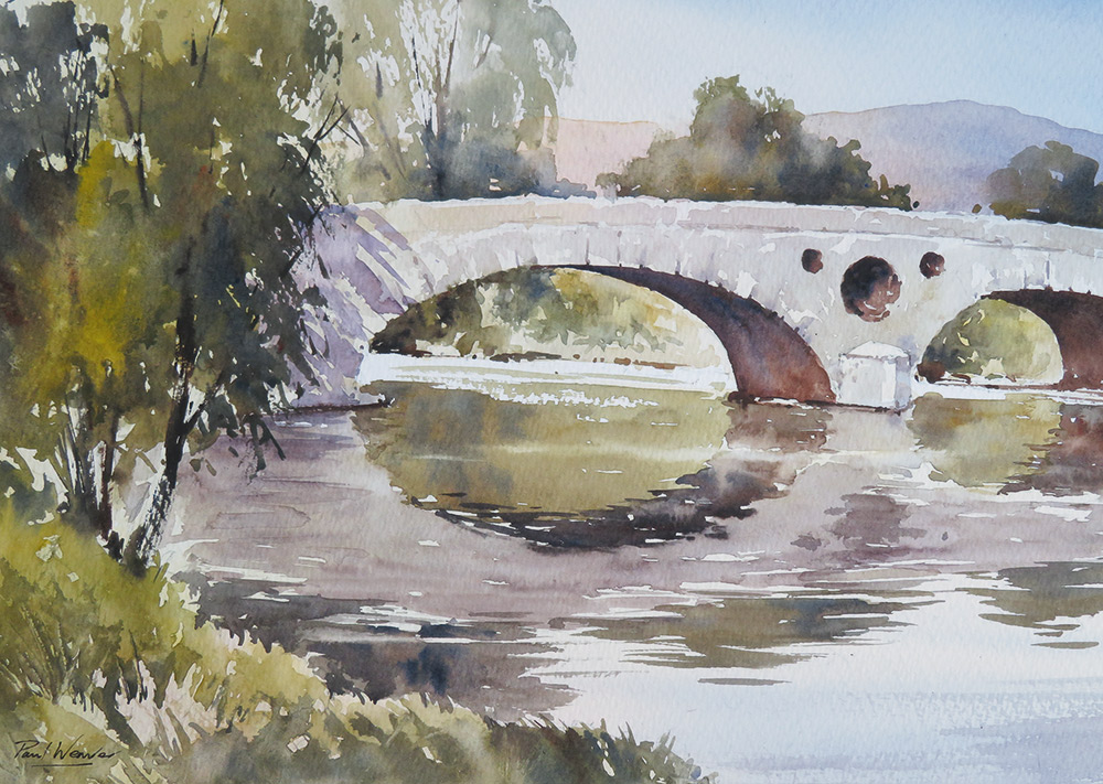 Bridge over the River Usk, South Wales, Watercolour Tutorial