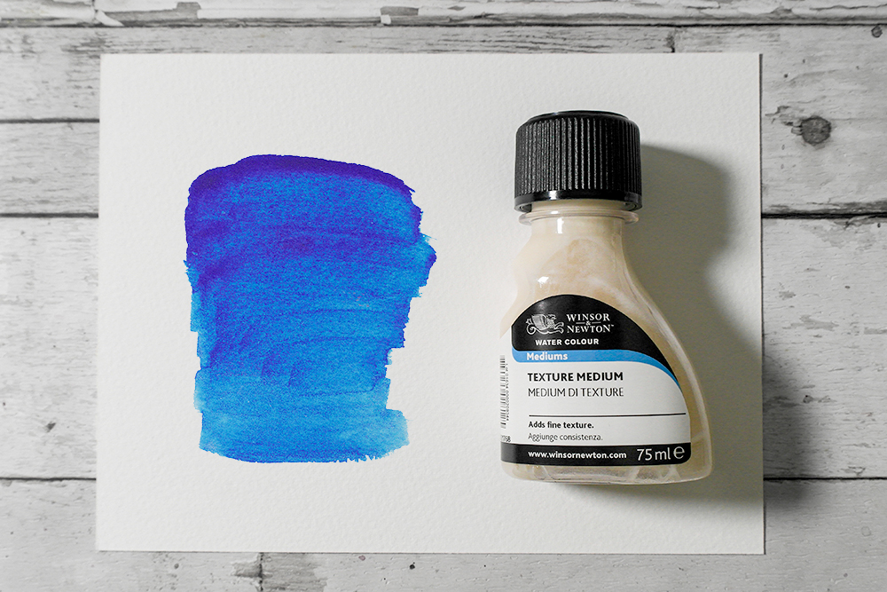 Winsor & Newton Texture Medium bottle with painted sample