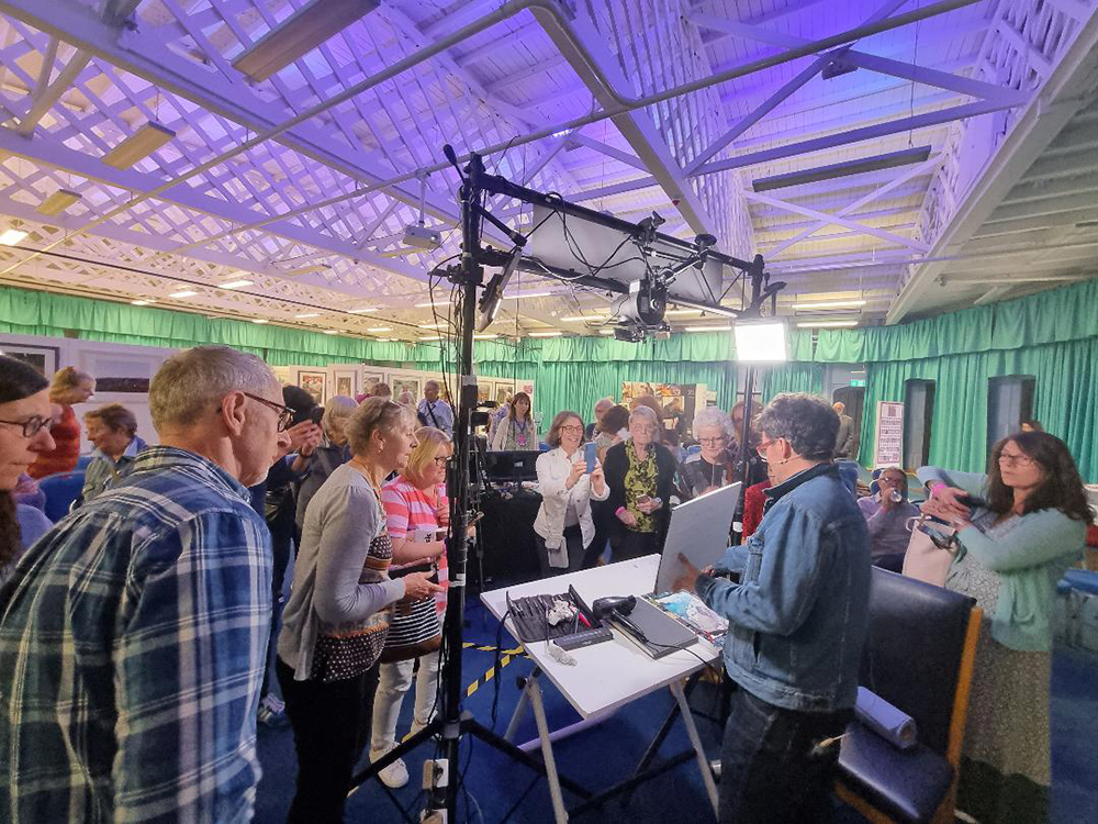 visitors attend a workshop at the International Watercolour Masters