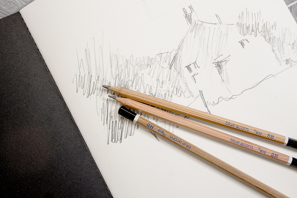 Image of Blue Acorn sketching pencils