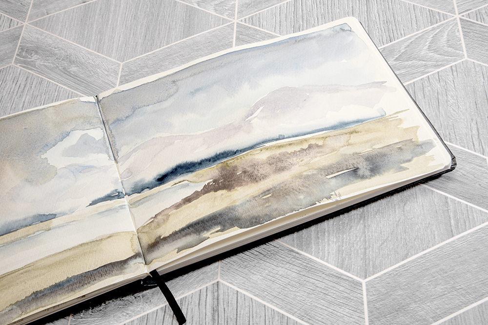 Image of the inside of Blue Acorn Watercolour Journal