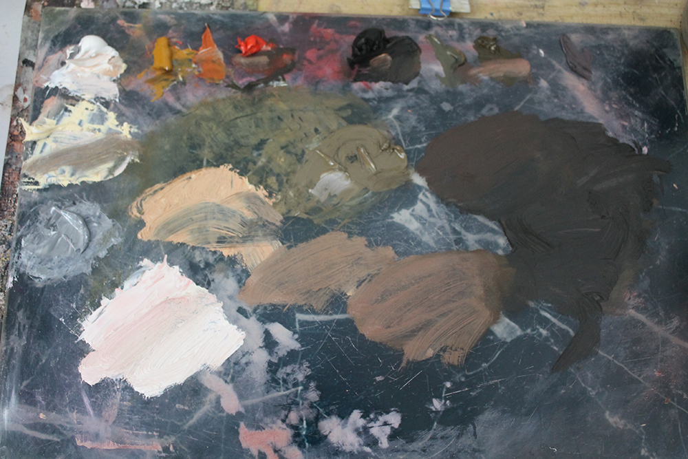 Palette with final colour mixes