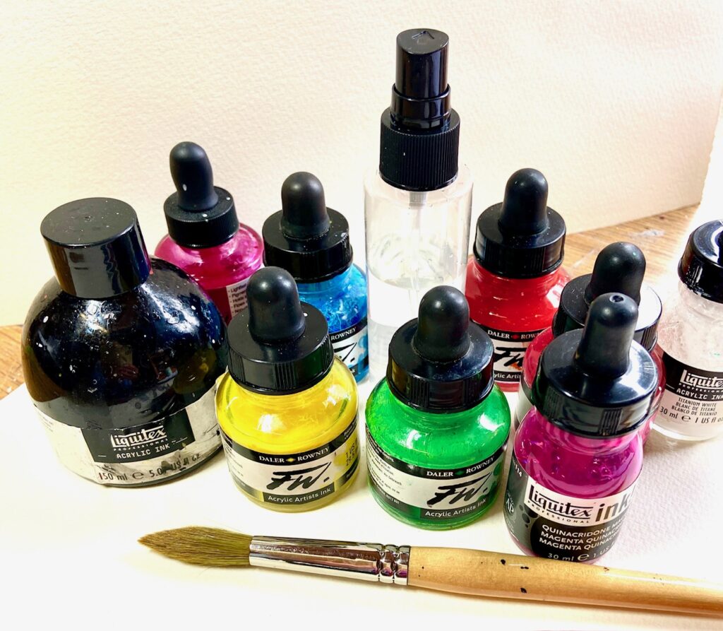 Image of various acrylic inks