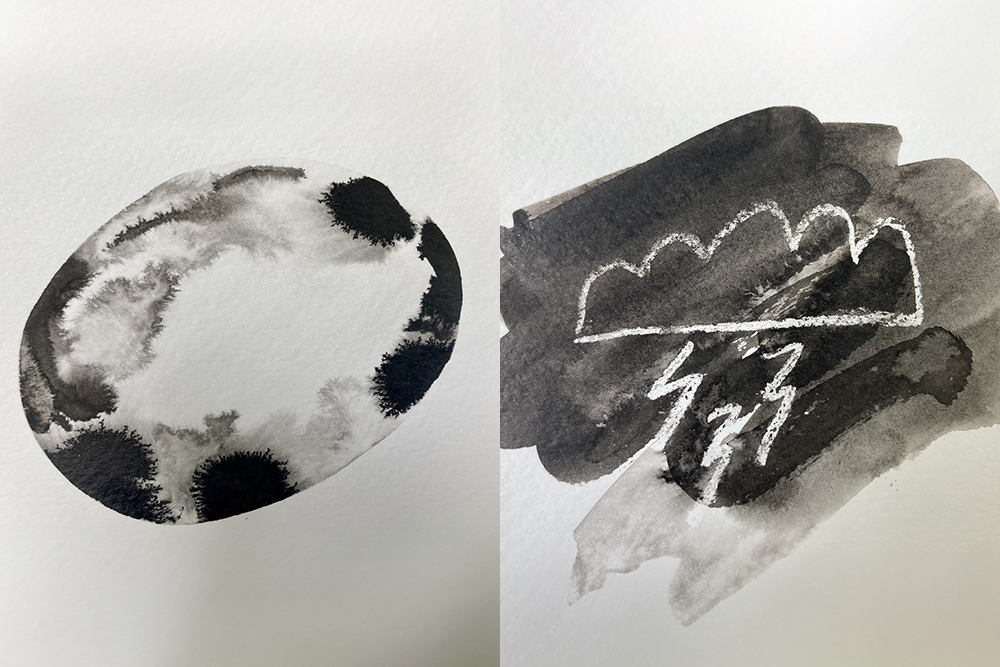 Image of different Indian Ink techniques