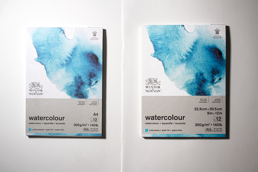 A4 and 9" x 12" Watercolour Papers Compared Side by Side