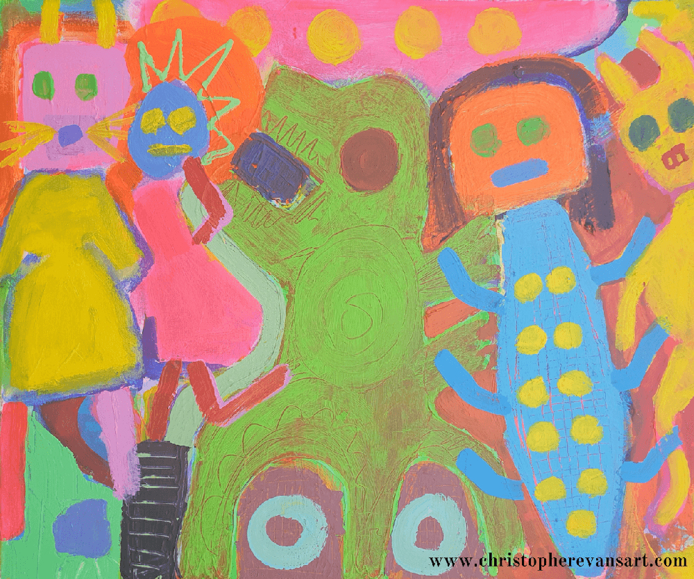 Christopher Evans - 5 Have A Party (Acrylic on canvas 50x60cm)
