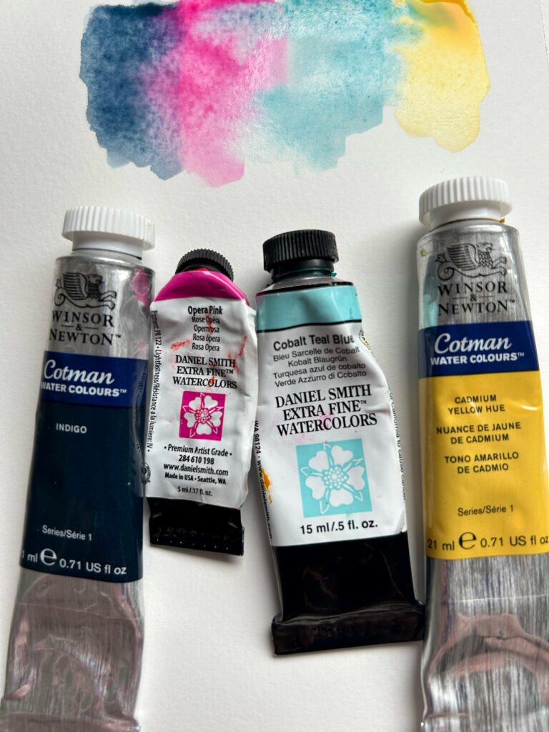 Image of watercolour tubes used for tutorial