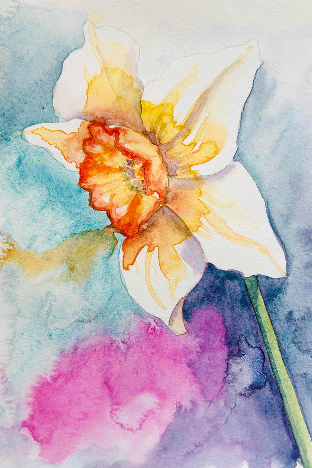 Paint a Loose Spring Daffodil in Watercolour